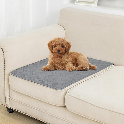 BOCTOPUG Dog Bed Cover for Pets - Blankets Rug Pads for Couch Protection Waterproof Bed Covers Dog Blanket Furniture Protector Reusable Changing Pad (Dark Grey+Beige, 20"x30")