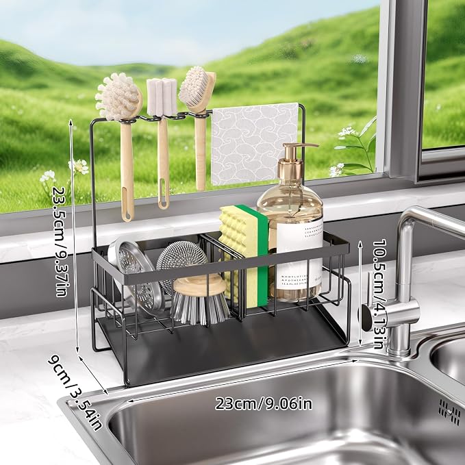 NET MEYA Sponge Holder for Kitchen Sink, Stainless Steel Sink Caddy - Image 2