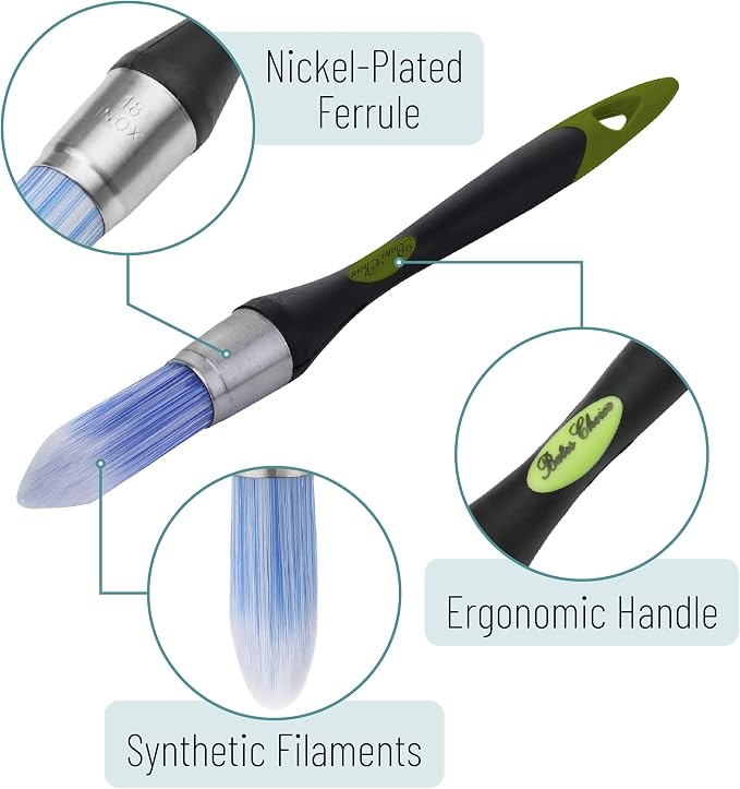 Bates- Trim Paint Brush, 0.75 Inch, Ergonomic Non-Slip Handle, Synthetic - Image 3