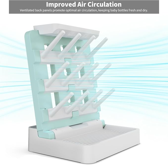 Baby Bottle Drying Rack, Vertical Standing Bottle Dryer Rack Holder-Space - Image 4