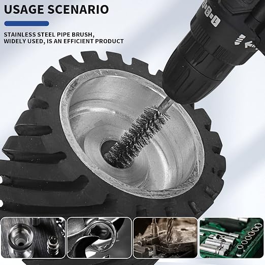 12Pcs Stainless Steel Bore Brush in Different Sizes Twisted Wire Cleaning Brush - Image 6