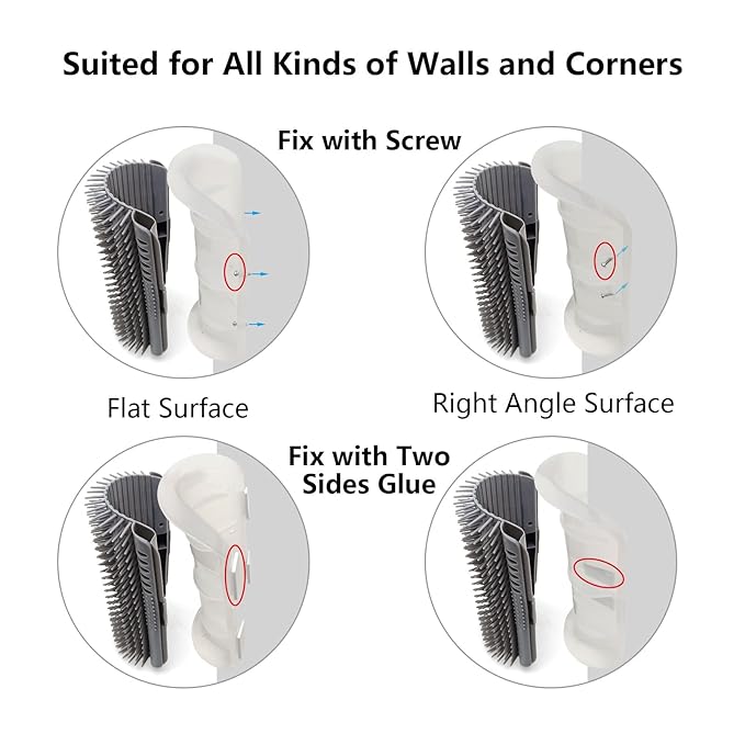 Cat Self Groomer, 2 Pack, Wall Corner Self Grooming Brush - Image 6