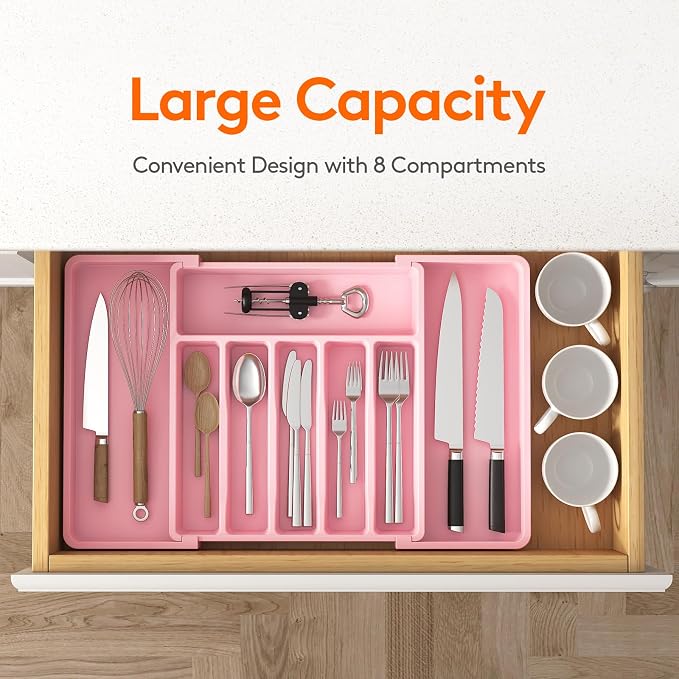 Lifewit Silverware Drawer Organizer, Expandable Utensil Tray - Image 2