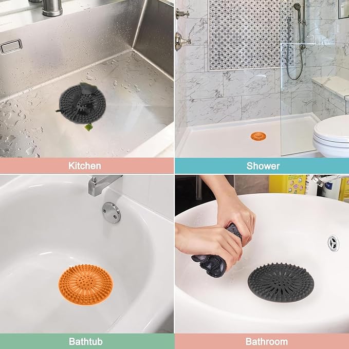 Gotega Bathroom Sink Drain Strainers, Hair Catcher Shower Drain Covers Protector - Image 2