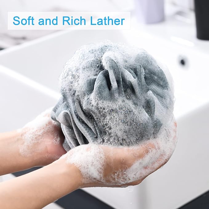 AmazerBath Loofah Sponge 60g/Piece, Exfoliating Bath Sponge Body Scrubber - Image 2
