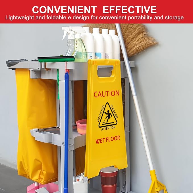 MATTHEW CLEANING 25'' Industrial Wet Floor Sign 12 Pack 2-Sided Safety A-Frame - Image 5