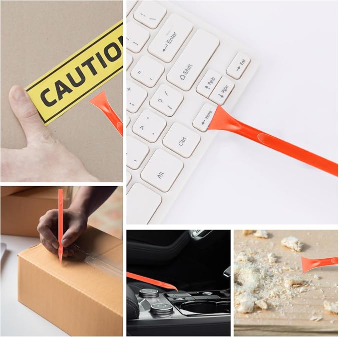 9 Pieces Plastic Scraper, No-Scratch Paint Scraper Tool Portable Car Crevice - Image 7