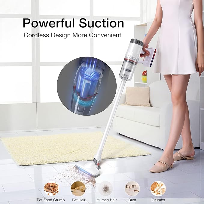 Cordless Vacuum Cleaner, Handheld 5-in-1 Small Stick Lightweight Vacuum Car - Image 2