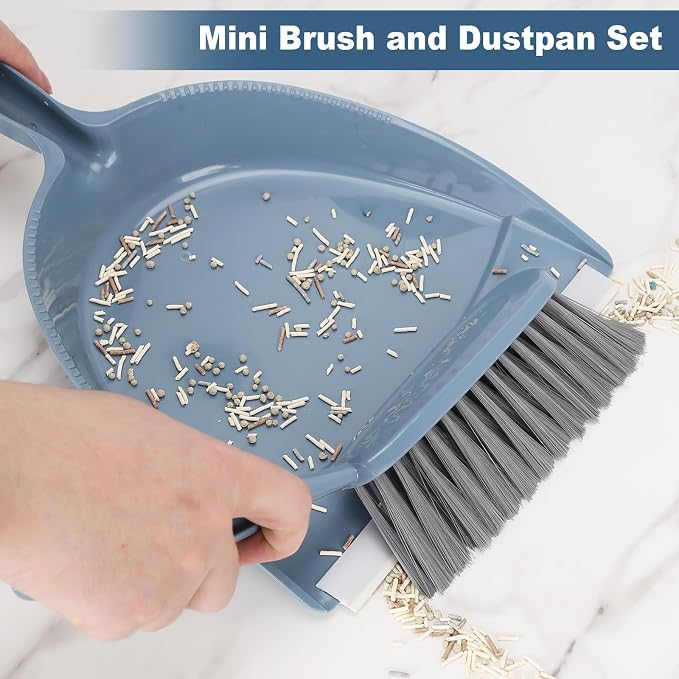 Small Hand Broom with Dustpan Combo Set, Mini Dust Pan and Brush Set with a - Image 2