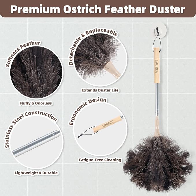 Ostrich Feather Dusters for Cleaning Kit - Image 3