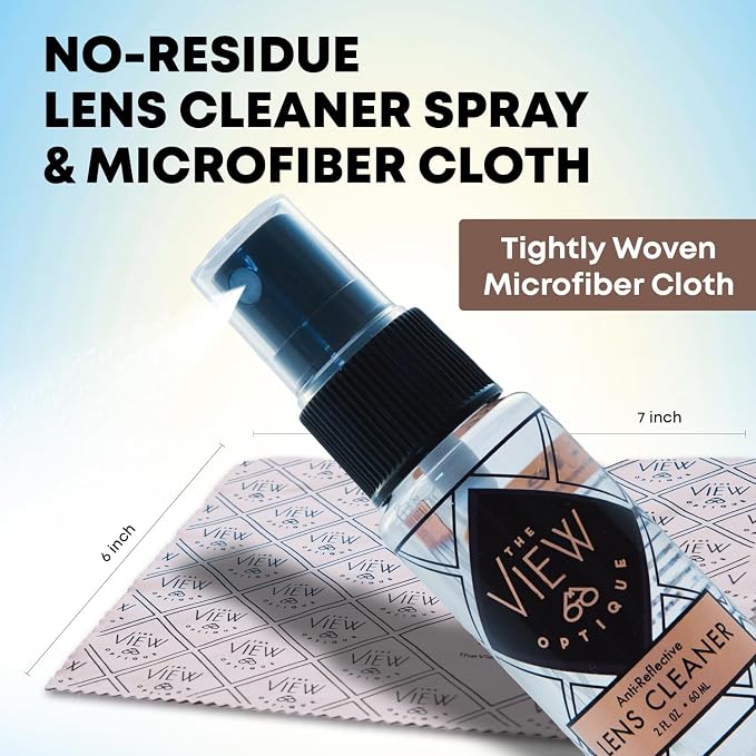 Anti-Reflective Lens Cleaner Spray Kit – 2oz Glasses Cleaner Spray, Microfiber - Image 5