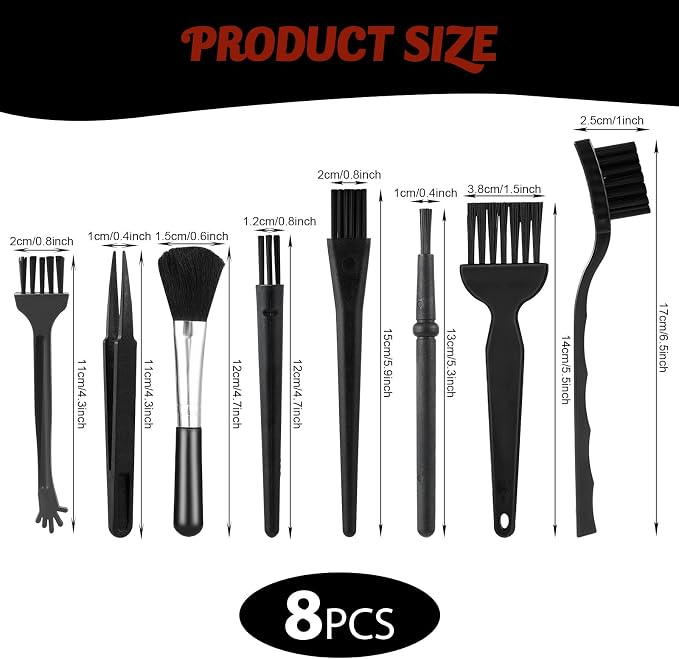 8 Pcs Mini Keyboard Cleaning Brushes Kit, Anti Static Electronic Dust Cleaning - Image 2