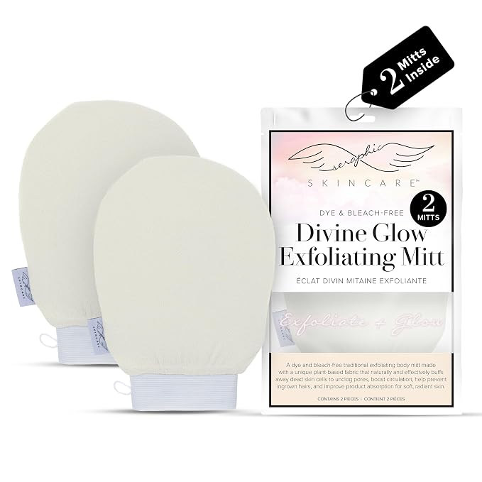 Seraphic Skincare Divine Glow Exfoliating Mitt – 100% Vegan Viscose Traditional by SeraphicSkincare