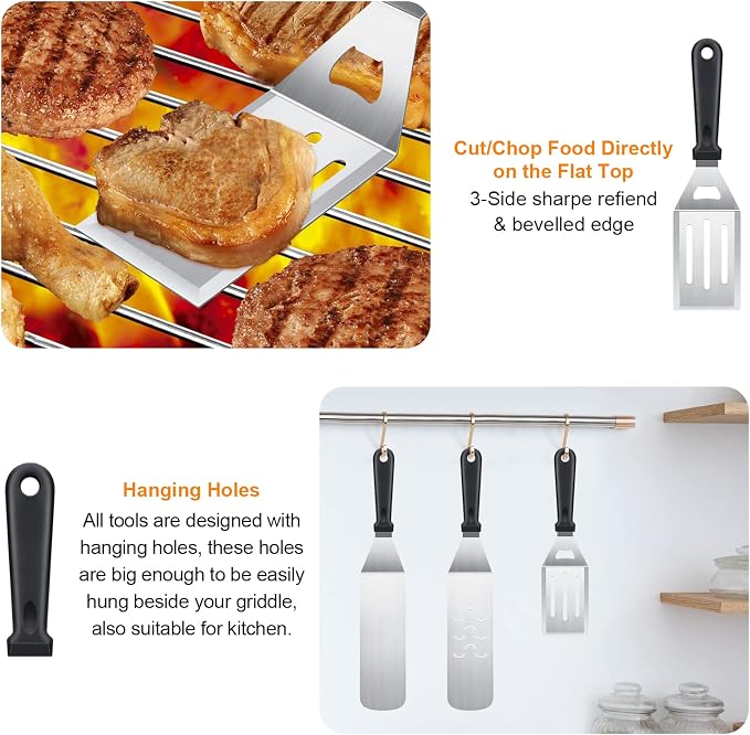 8-Piece Griddle Accessory Kit – Premium Stainless Steel Tools - Image 4
