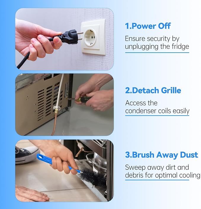 3 PCS Refrigerator Coil Cleaning Brush, Flexible Cleaner Brush Set - Image 5