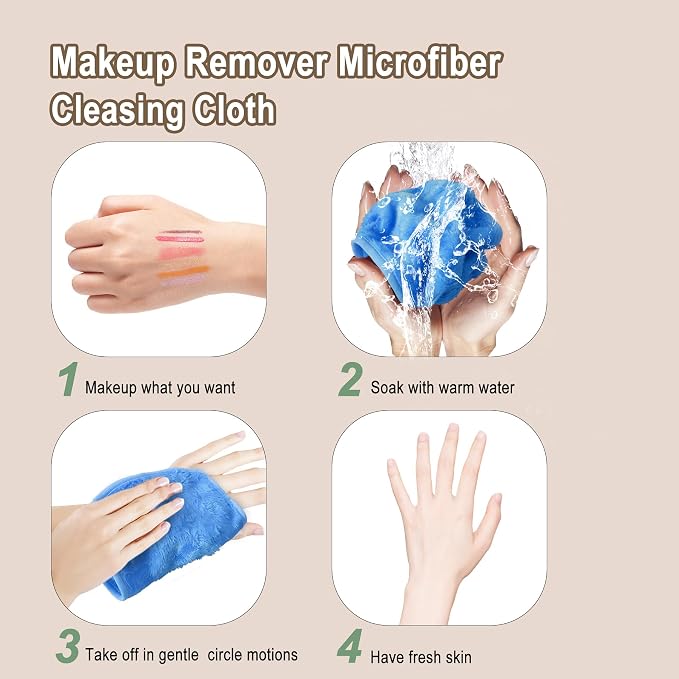KODAMO Makeup Remover Cloth, 6 inch x 6 inch Reusable Makeup Remover Pads - Image 6