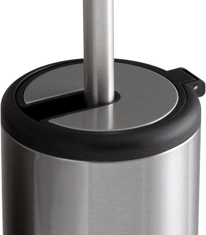 Bath Bliss Stainless Steel 2 Pack Self Closing Lid Toilet Brush and Holder - Image 3