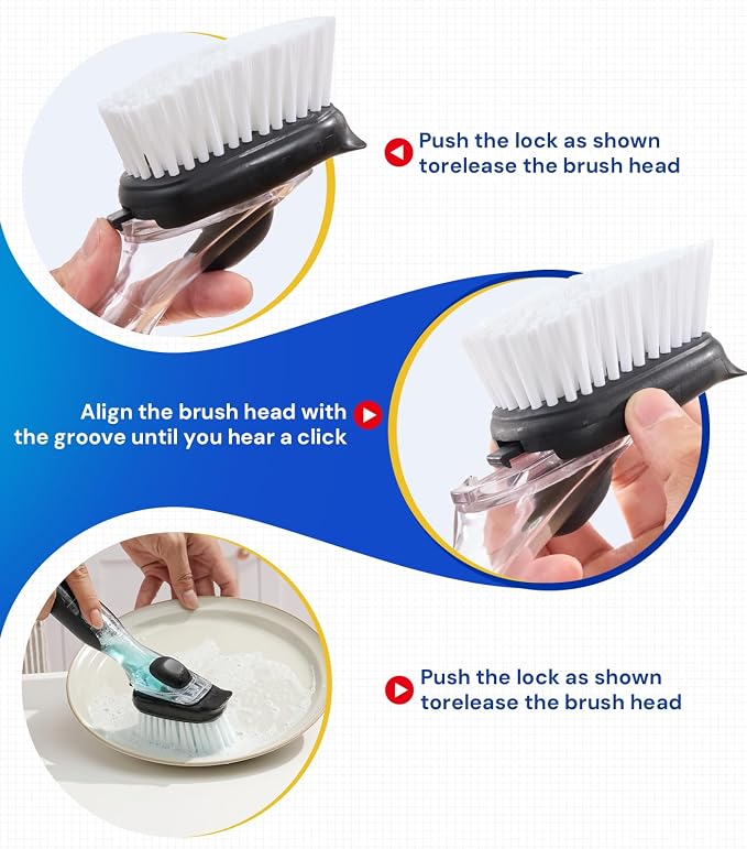 Dish Brush Head Replacement for OXO, 4 Pack Refill Head for OXO Dish Brush - Image 7