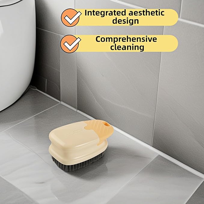 Ergonomic Clothes Soft Bristle Laundry Brush, Milk Yellow, ABS+PBT Material - Image 9