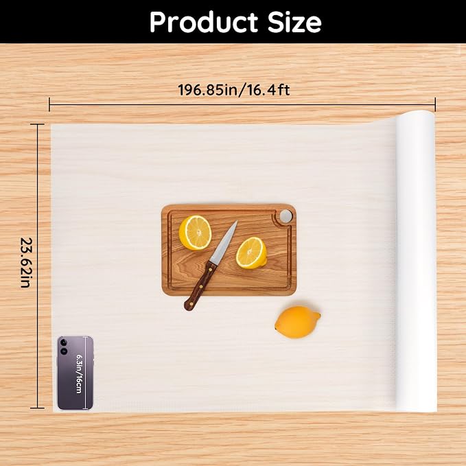 Drawer Liners for Kitchen Cabinets, 23.6"W x 197"L x 0.03"T, Cupboard Liner - Image 2