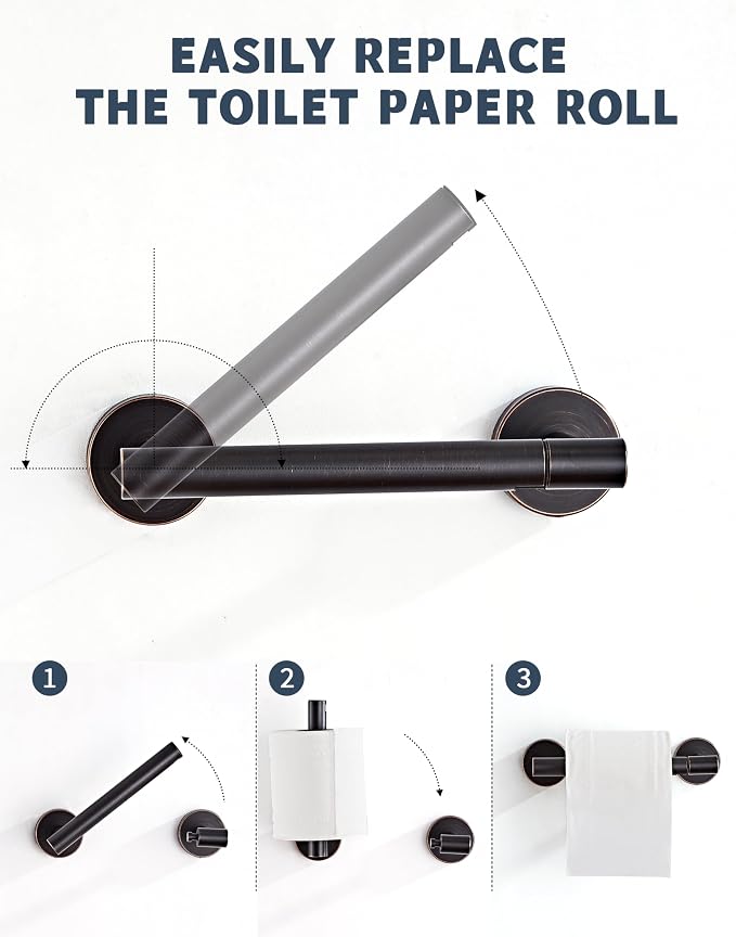 Bronze Toilet Paper Holder SUS304 Stainless Steel Double Post Pivoting Toilet - Image 2
