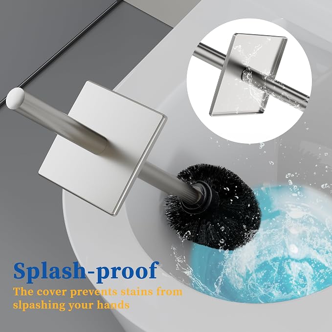 RUACQ Toilet Brush and Holder Set, Square Toilet Bowl Brush - Image 4