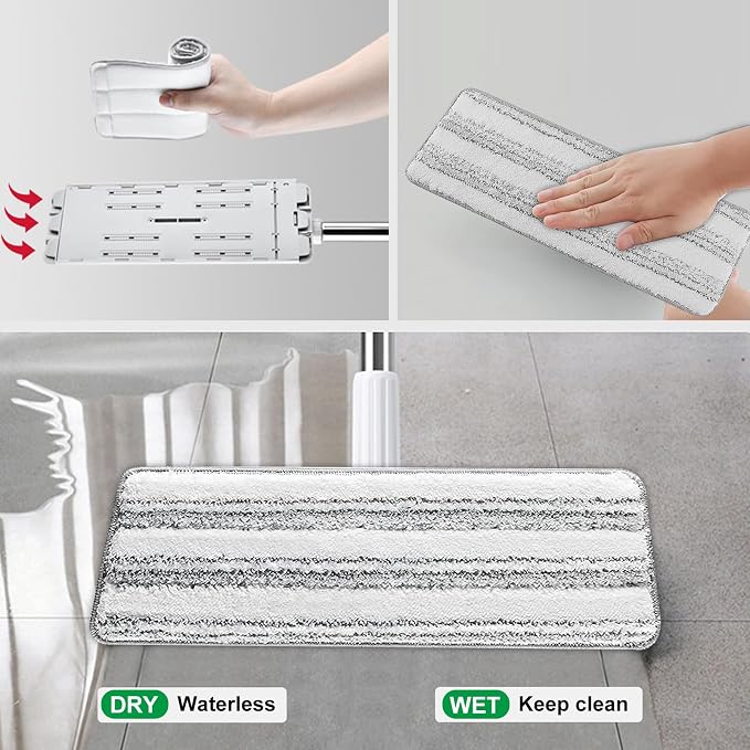 Flat Mop Pads, 3 Pack 13" X 4.9" Microfiber Mop Pad/Refill/Head, Mop Pads - Image 5