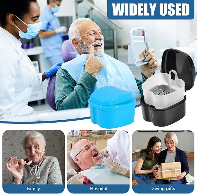 2 Pack Denture Bath Case Cup Box Holder Storage Container - Image 6