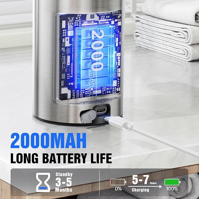 Automatic Soap Dispenser Touchless, Stainless Steel 11.5 oz 3 Levels Adjustable - Image 5