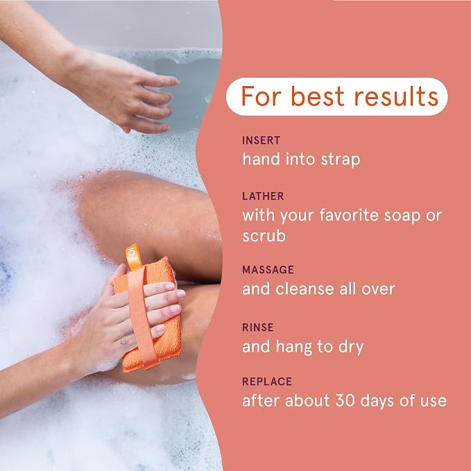 Cleanlogic Bath and Body Exfoliating Body Scrubber, Small Exfoliator Tool - Image 4