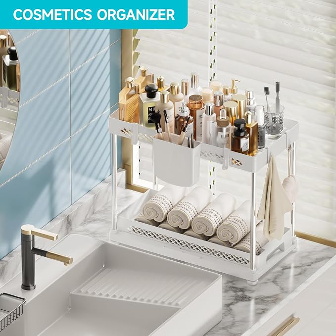 Under Sink Organizer, 2 Tier Pull Out Cabinet Organizer - Image 2