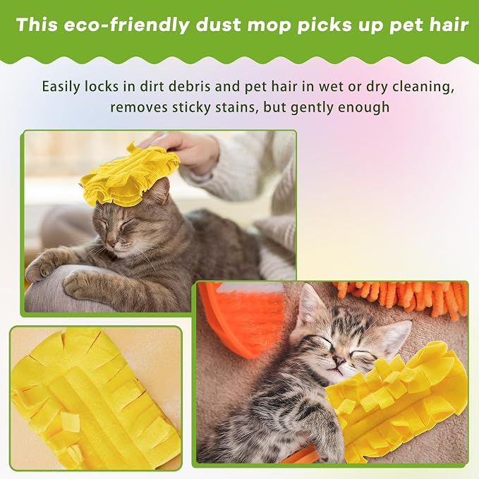 Zubebe 6 Pcs Duster Refill Reusable Fleece Duster Refills Feather Flat Dusters - Image 5