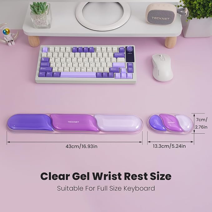 TECKNET Clear Gel Wrist Rest for Computer Keyboard, Ergonomic Gel Keyboard - Image 2