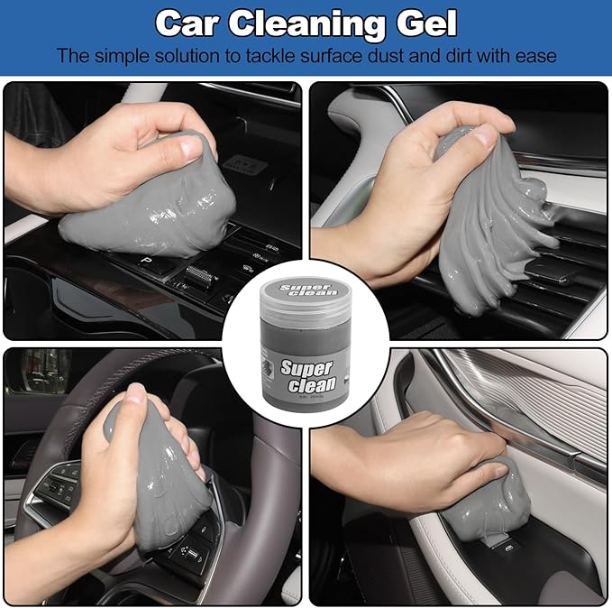 NIKCOSMK Windshield Cleaner Tool, Cleaning Gel & Microfiber Pads, All-in-One - Image 5