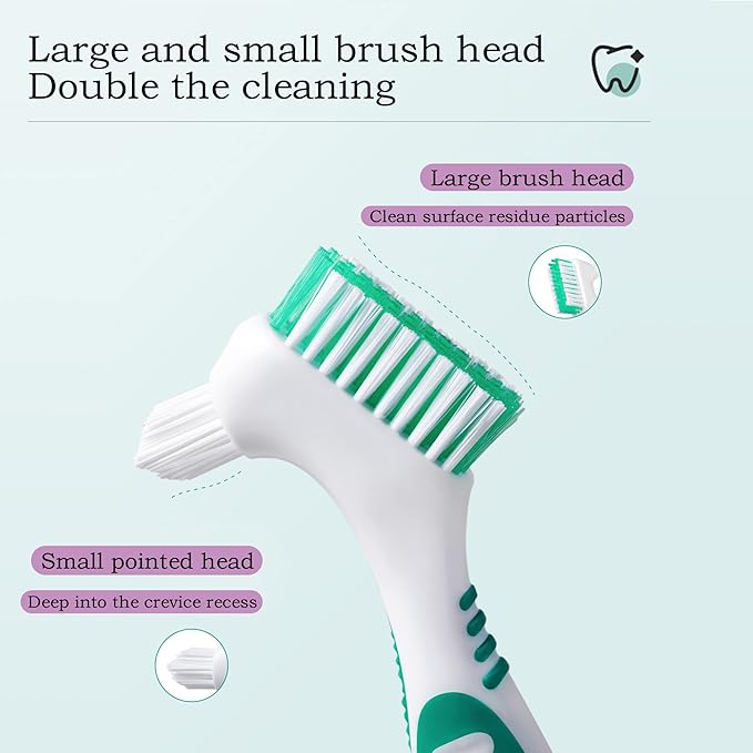 Denture Brush 4Pcs Denture Toothbrushes，Denture Cleaning Care Cleaning Brush - Image 2