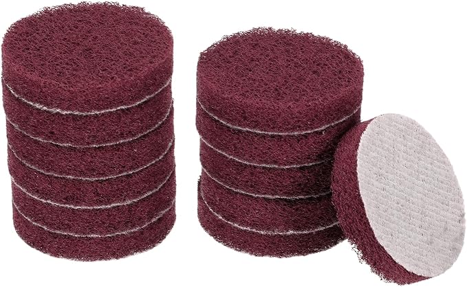 HARFINGTON 12pcs Scrubber Scouring Pads 500 Grits 2 Inch Drill Power Brush Hoop by HARFINGTON