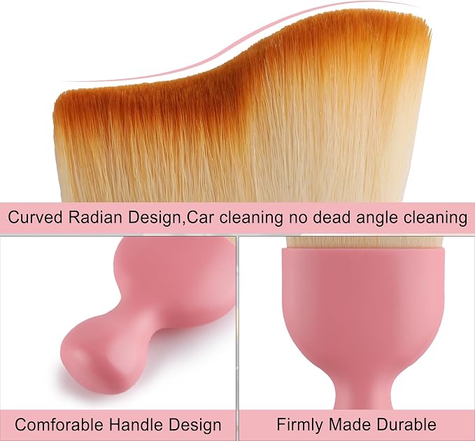 GaRhomxy Car Detailing Brushes, Car Interior Dust Sweeping Soft Brush, Soft - Image 3