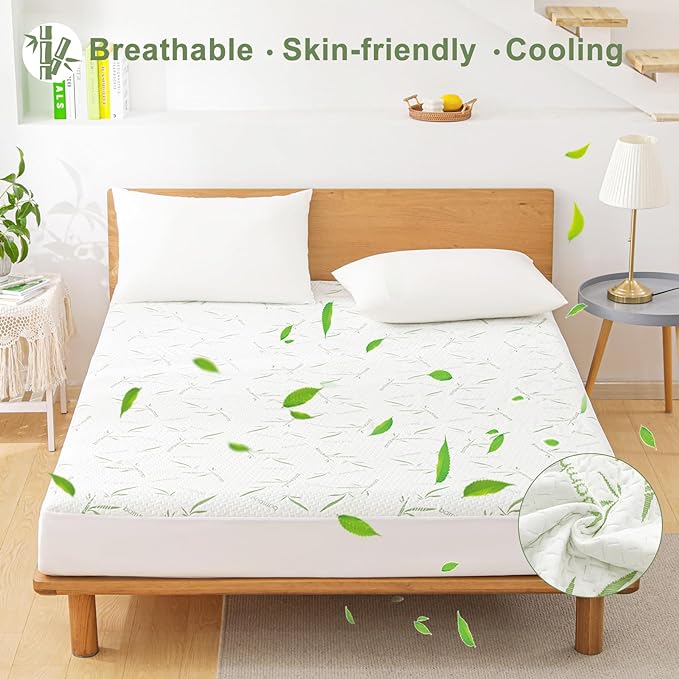 Full Size Mattress Protector Waterproof Mattress Pad Washable Bamboo Rayon - Image 7