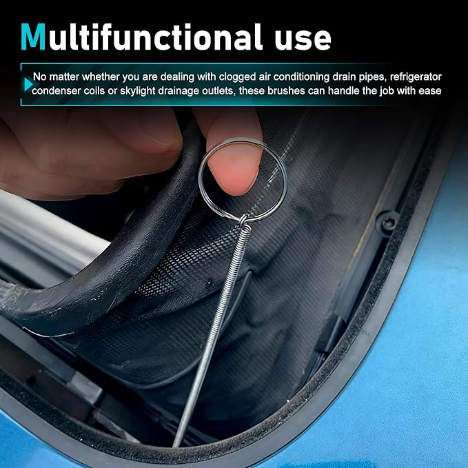 WZP Auto Sunroof Drain Cleaning Tool, 61 Inch Flexible Drain Brush, Stainless - Image 7