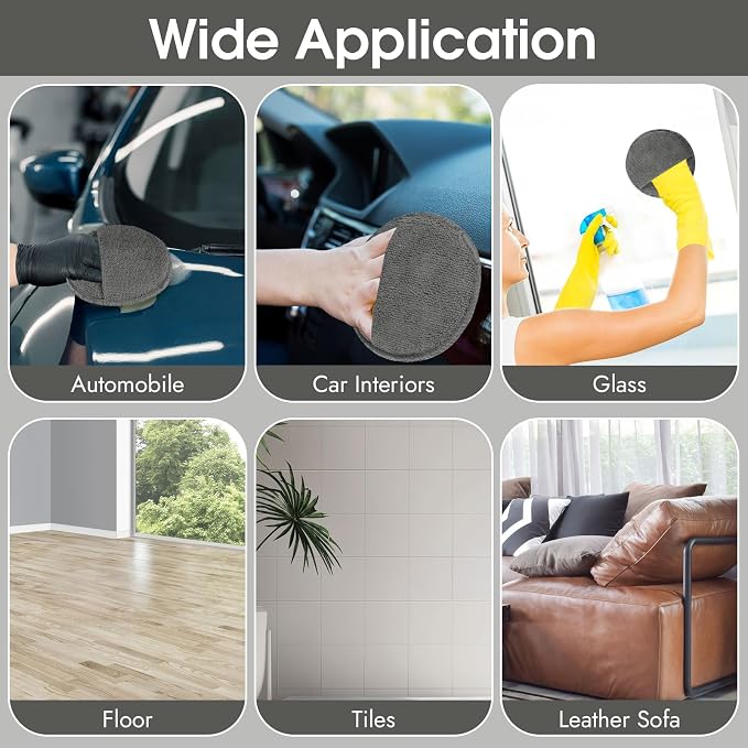 10 Pack Wax Applicator Pads, Microfiber Applicator Pad - Image 6