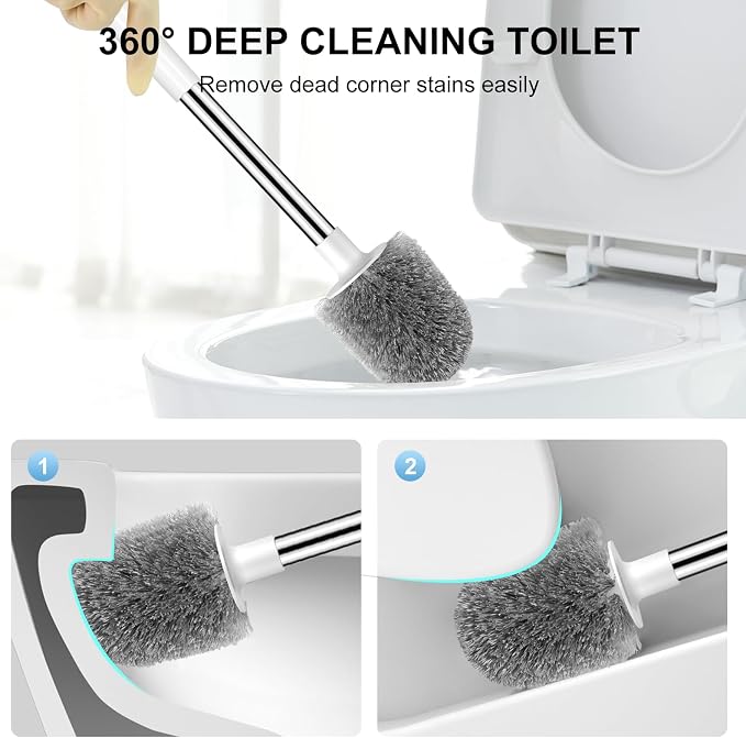 SetSail Toilet Brush 3 Pack Toilet Bowl Brush and Holder Toilet Cleaner Brush - Image 6