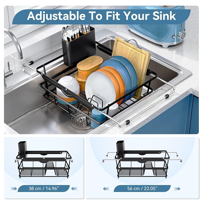Over the Sink Dish Drying Rack, In Sink Dish Drying Racks, Expandable Dish Rack - Image 3