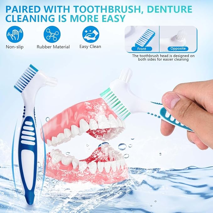 Blue Denture Bath Case Cup Box Holder Storage Container - Image 5