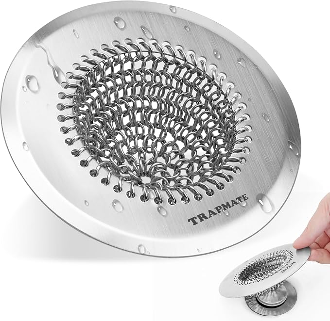 TRAPMATE Shower Drain Hair Catcher, 4.4" Easy Clean Bathtub Drain Hair Catcher by TRAPMATE