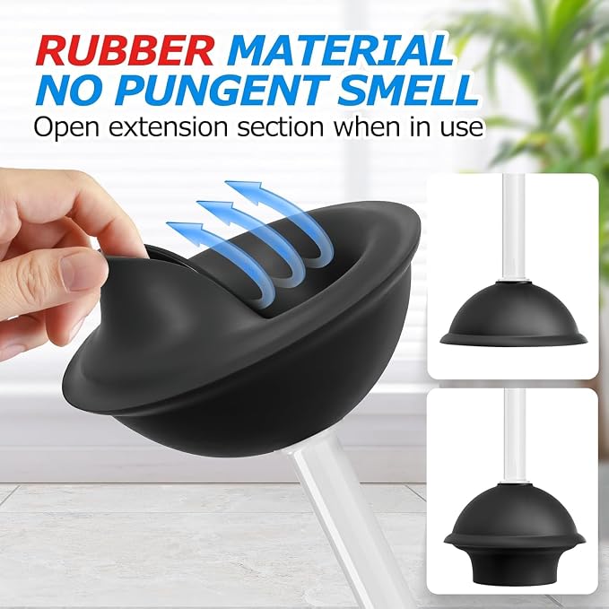 2Pack 2 in 1 Toilet Brush and Plunger Set, Toilet Bowl Brush Plunger Set - Image 4