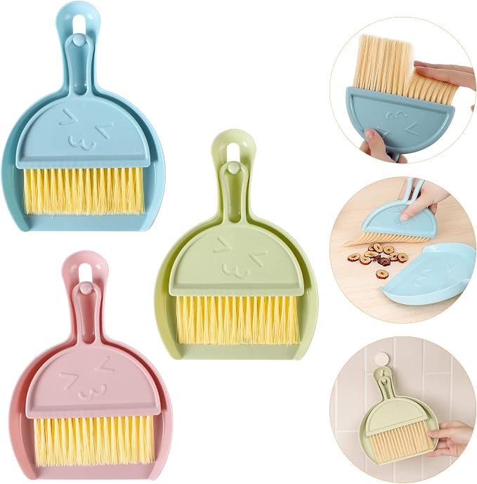 3PCS Mini Broom and Dustpan Set by Codoule