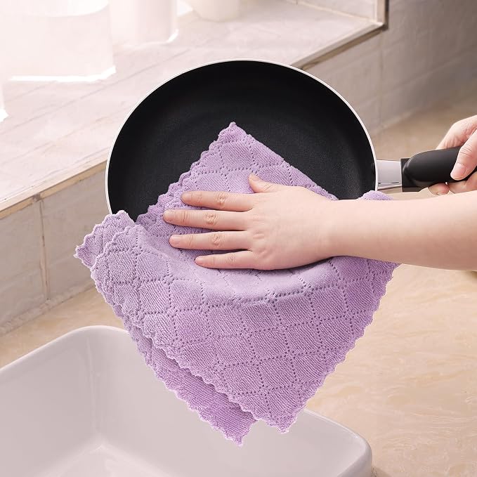 Homaxy 12 Pack Dish Towels for Kitchen, Super Soft and Absorbent Coral Velvet - Image 4