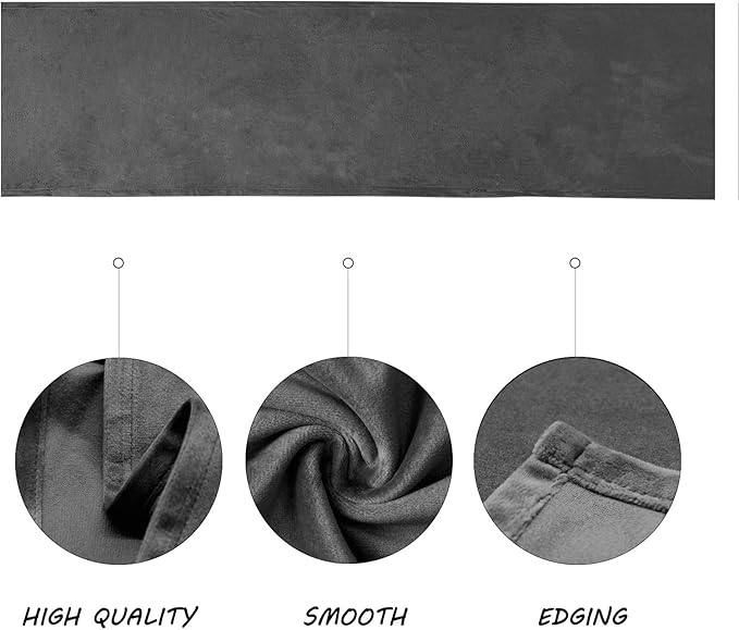 BALCONY & FALCON Velvet Table Runner Luxury Machine Washable Dresser Scarves for Dinner Farmhouse Parties Home Kitchen 14 x 71 inch, Dark Gray