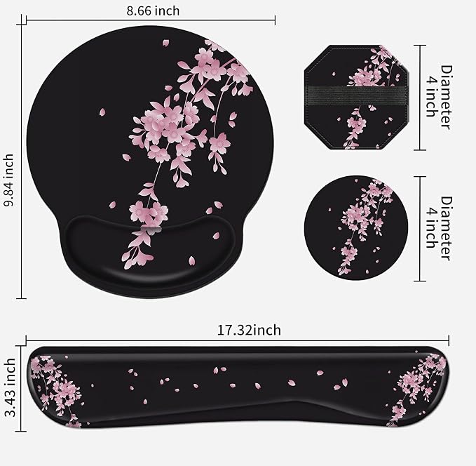 Wrist Rests for Keyboard and Mouse Support Gel Pad + Screen Cleaning Pad + - Image 6