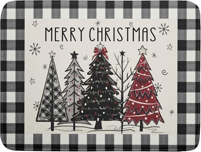 Merry Christmas Tree Dish Drying Mat by Aytipun